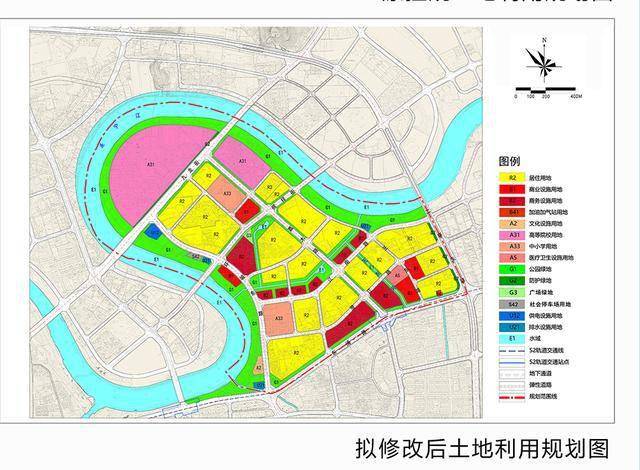 黄岩东浦未来社区区块规划调整涉及用地布局及轻轨