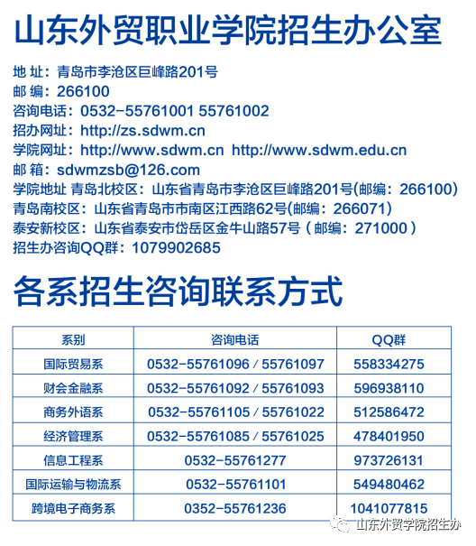 3月3日起开始报名 山东外贸职业学院2021单招,综招等你来!