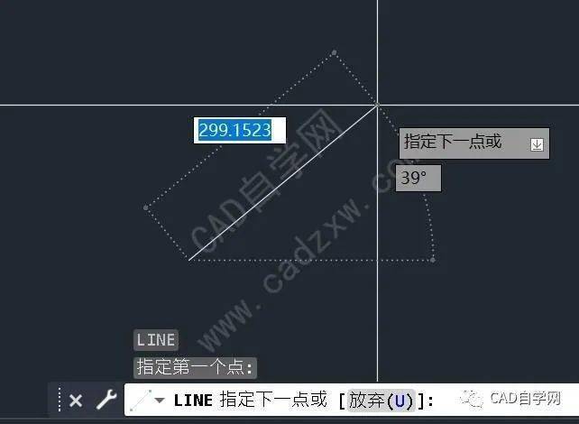 cad中绘制直线能先输入角度?