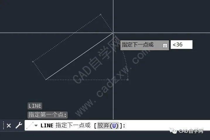 cad中绘制直线能先输入角度?