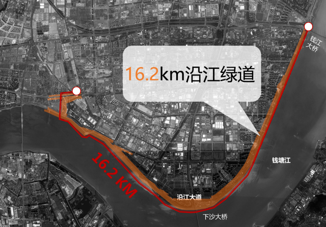 2020年,作为杭州拥江发展建设钱塘江流域滨水绿道的重要组成部分