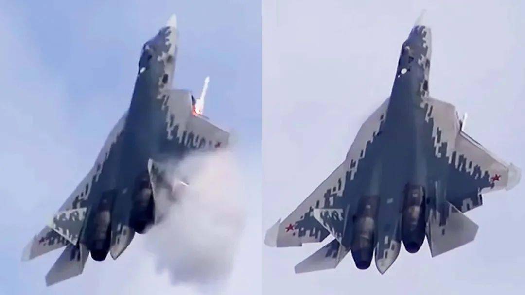 苏-57发射k-74m2导弹的画面