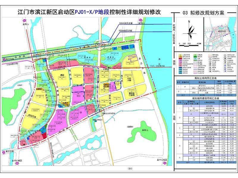 关于公布江门市滨江新区启动区pj01xp地段控制性详细规划修改成果的