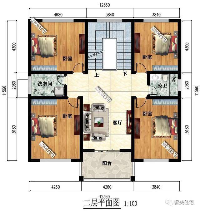 3×11.5米农村别墅,室内带堂屋,整体布局很实用