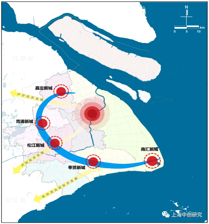 上海五大新城布局图