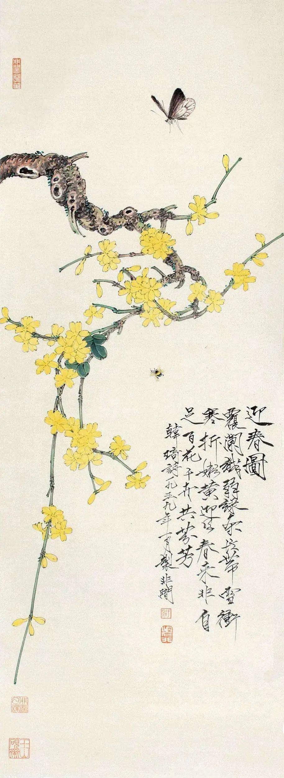 名家绘画迎春花