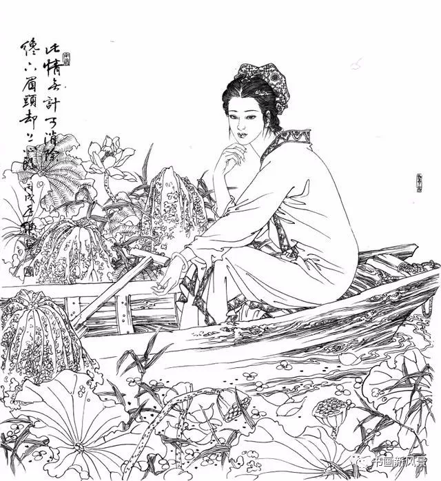 坐愁红颜老 老画家项维仁笔下的这37幅古典白描仕女,虽然没有敷色