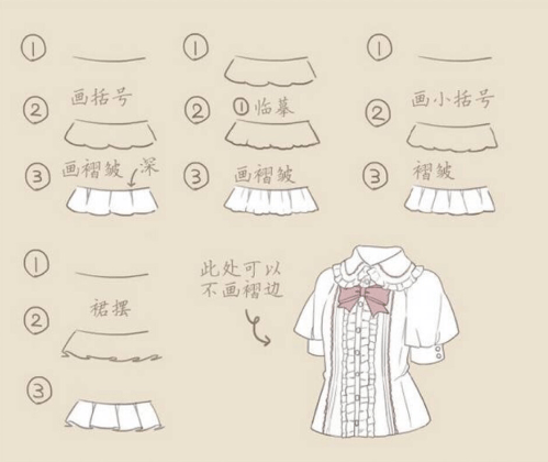 绘画素材|jk制服,动漫人物服饰教程参考