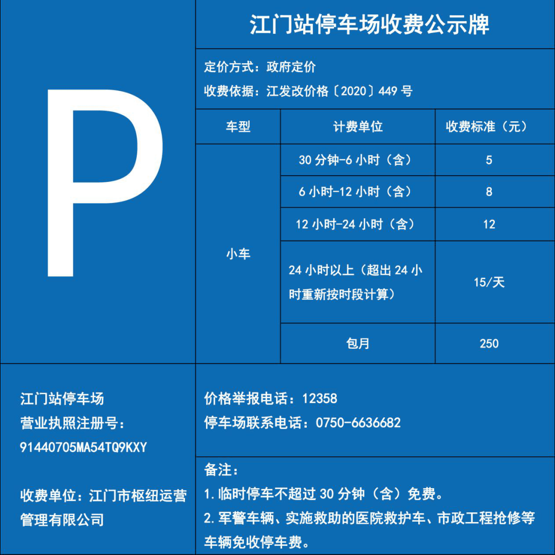 下周一起,江门站停车场充电桩开通使用!快看收费标准