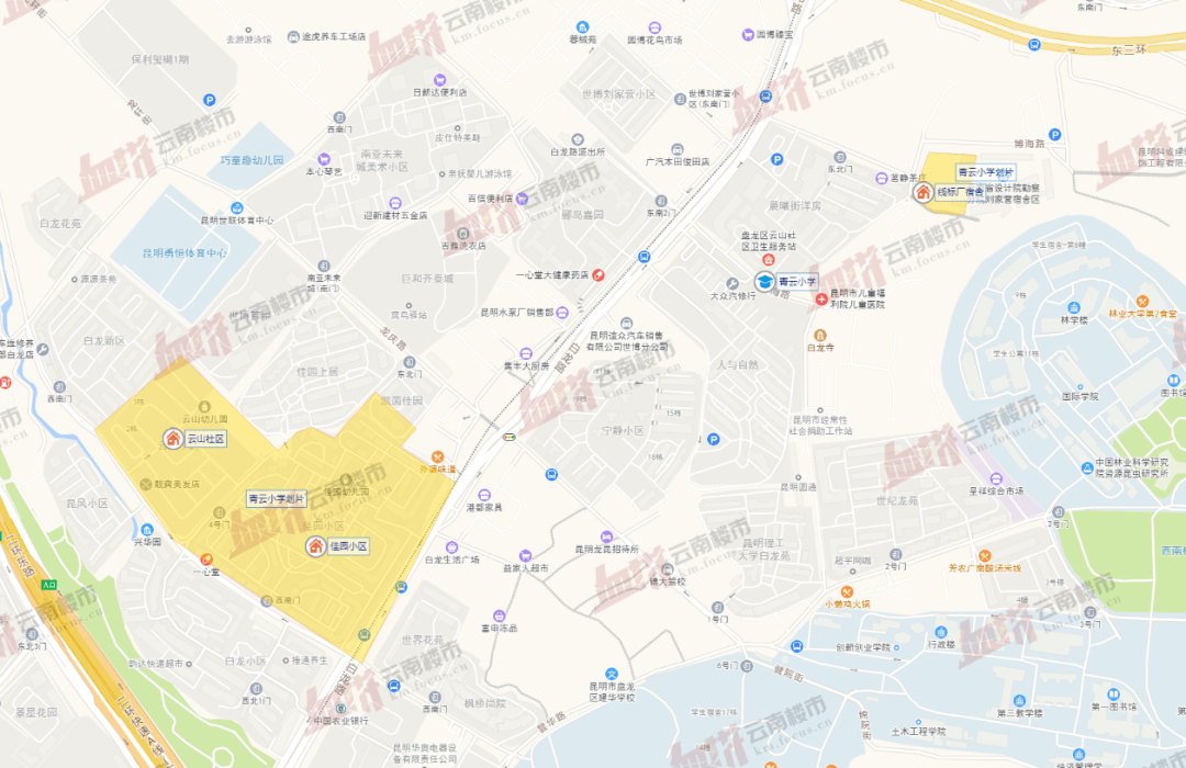 【盘龙区】2021年昆明小学划片地图③