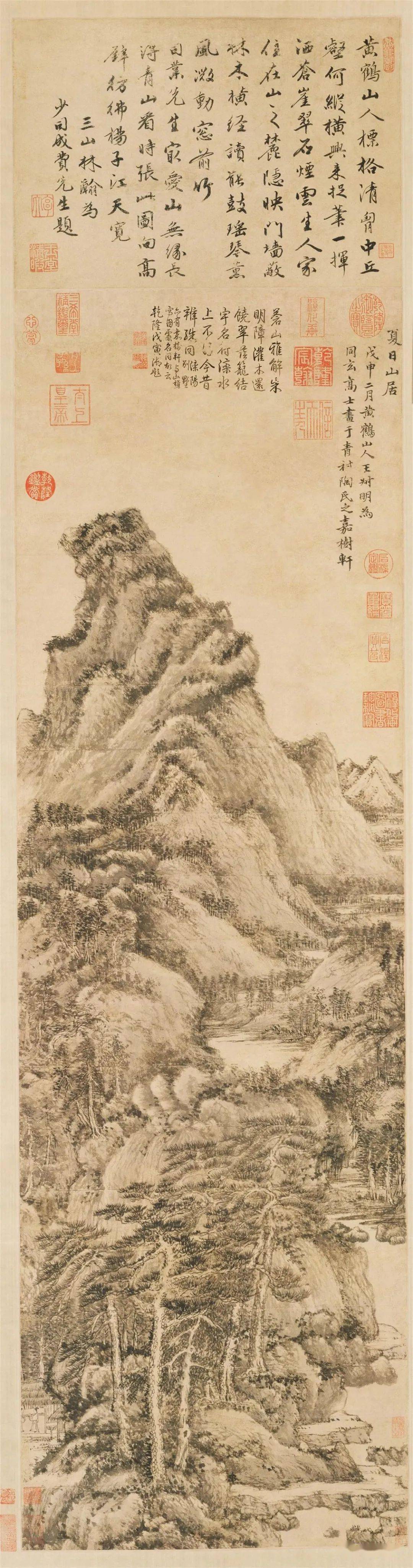 他们使中国山水画的笔墨技巧达到了一个高峰_吴镇