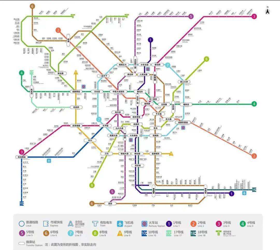 成都市地铁线路图/成都市住房和城乡建设局供图