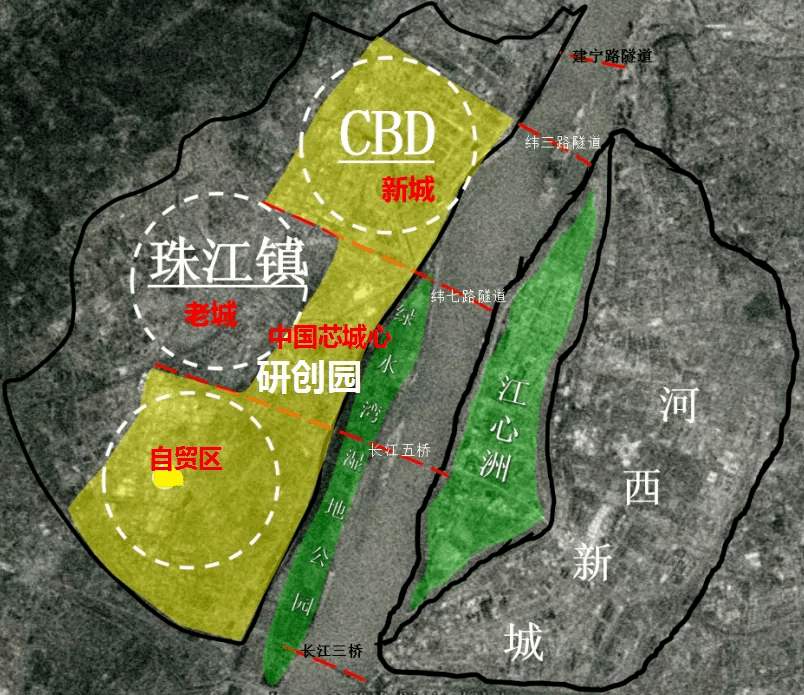 成为江北城市中心功能完善的首要承接地,集商务,办公,休闲及居住于
