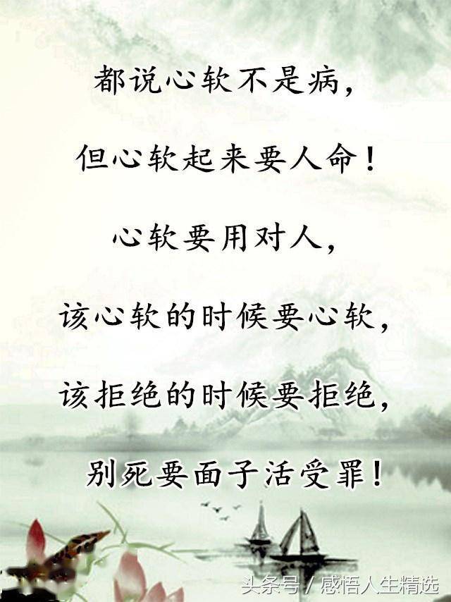 人,不能太心软了