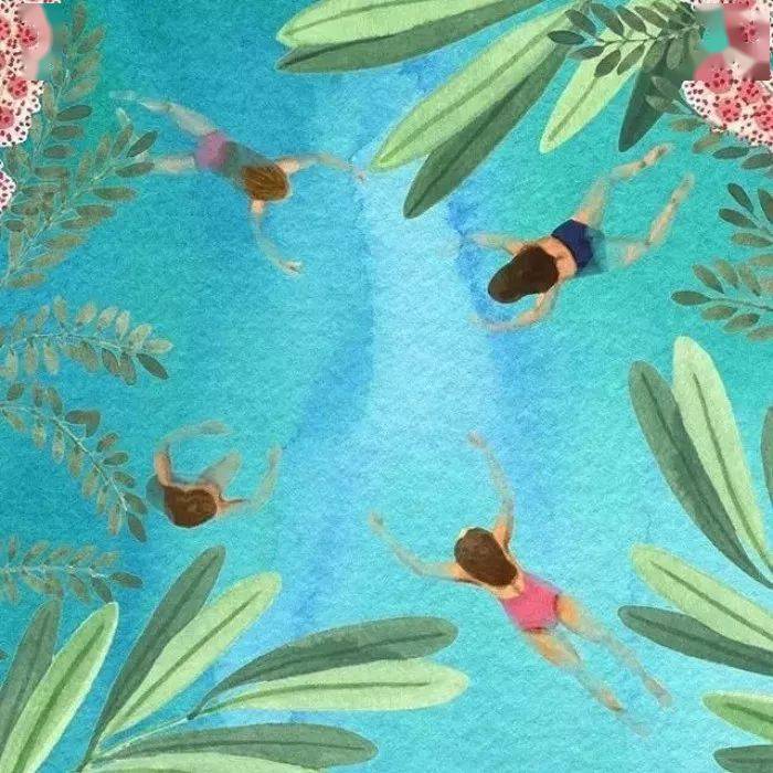 骄阳泳池比基尼,插画师angela mckay笔下夏天的味道