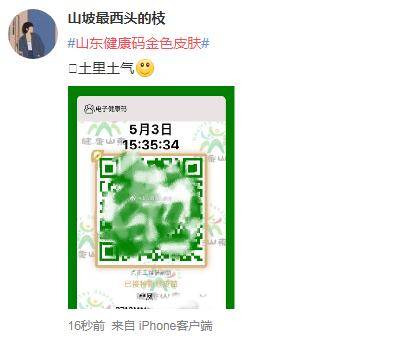 金色健康码表现为绿码周边加上金色边框,左上角增加针剂和盾牌,表示