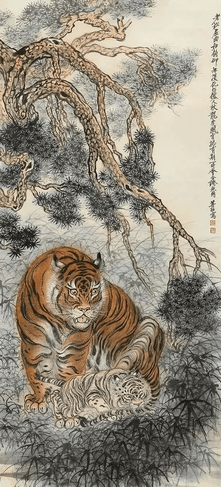 张善孖画虎除了张善孖,齐白石,徐悲鸿也都画过老虎.