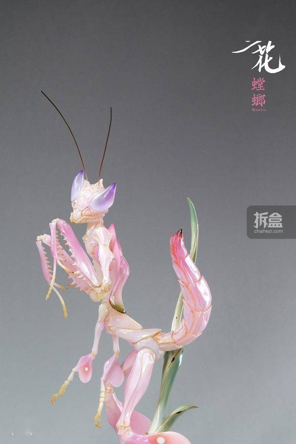 sazen 兰花螳螂 原创动物昆虫雕像 gk涂装完成品
