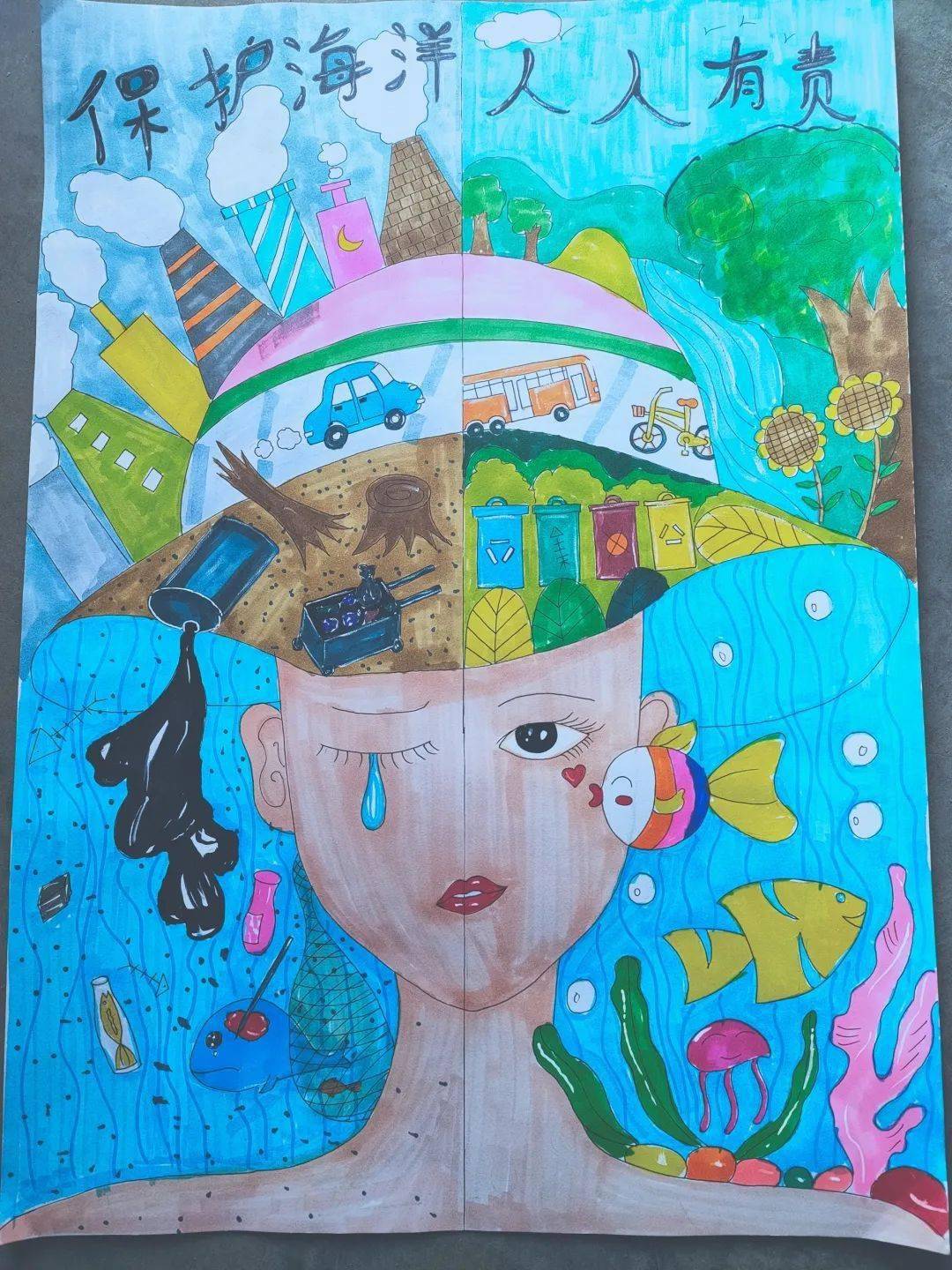 马子骞《爱护环境保护海洋》商丘市勒马实验学校辅导老师刘记格