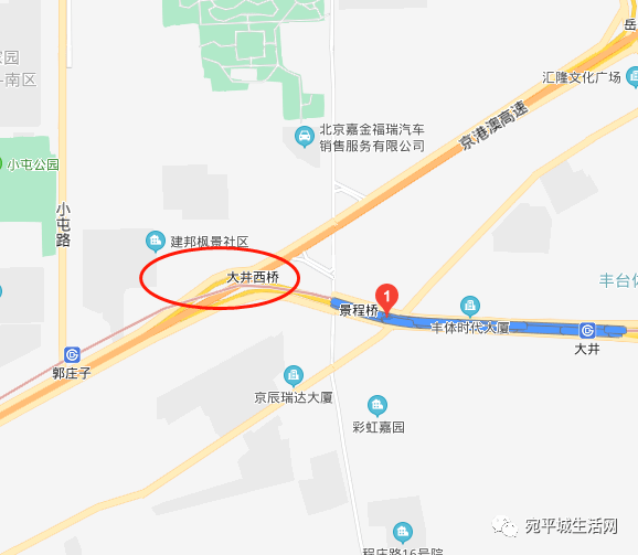 丰体南路与京港澳辅路将新增出口位置看这里青塔西路与双林南路交叉口