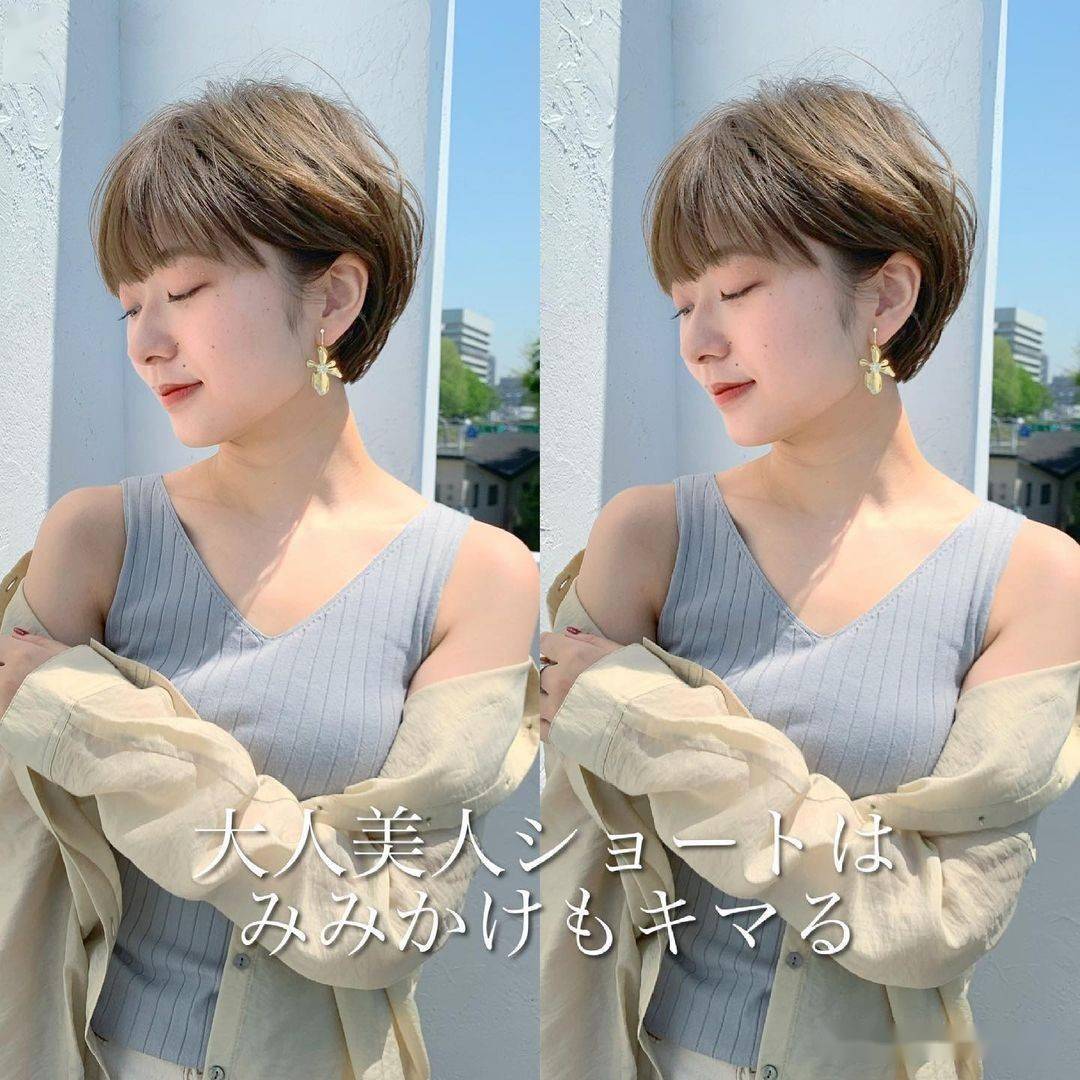 脸大的女生对波波头应该都不陌生了,长度刚好过下巴的波波头,发尾带一