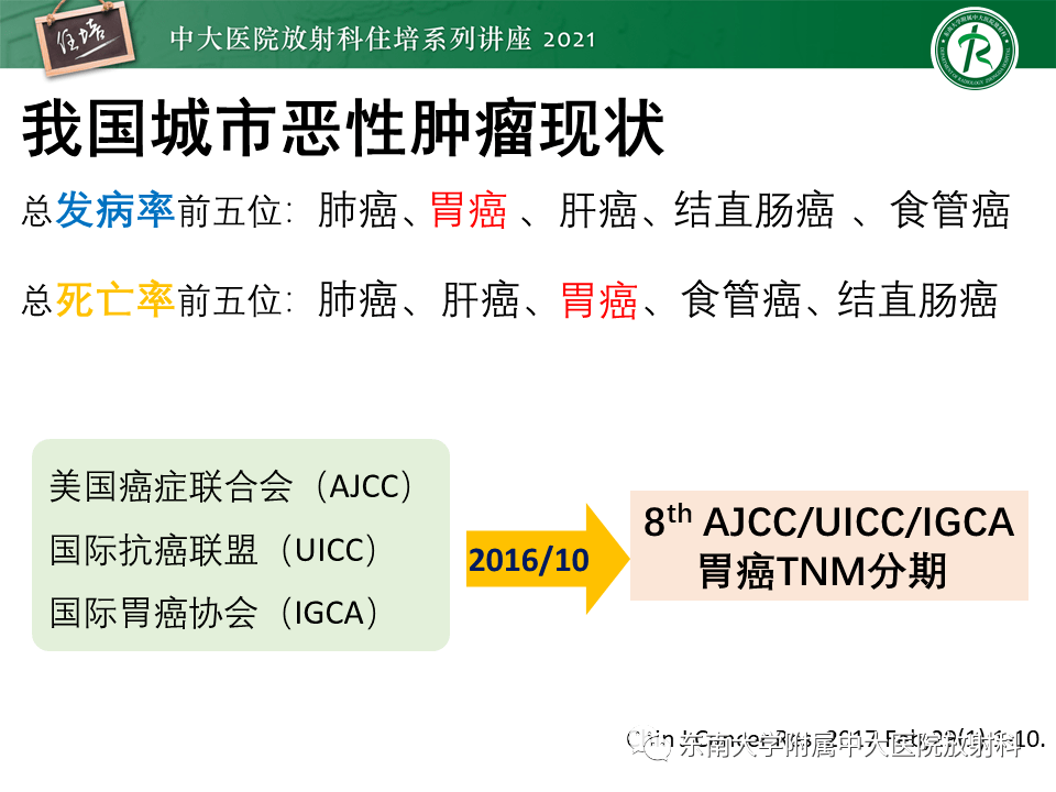 ajcc第8版胃癌tnm分期解读及影像学评估