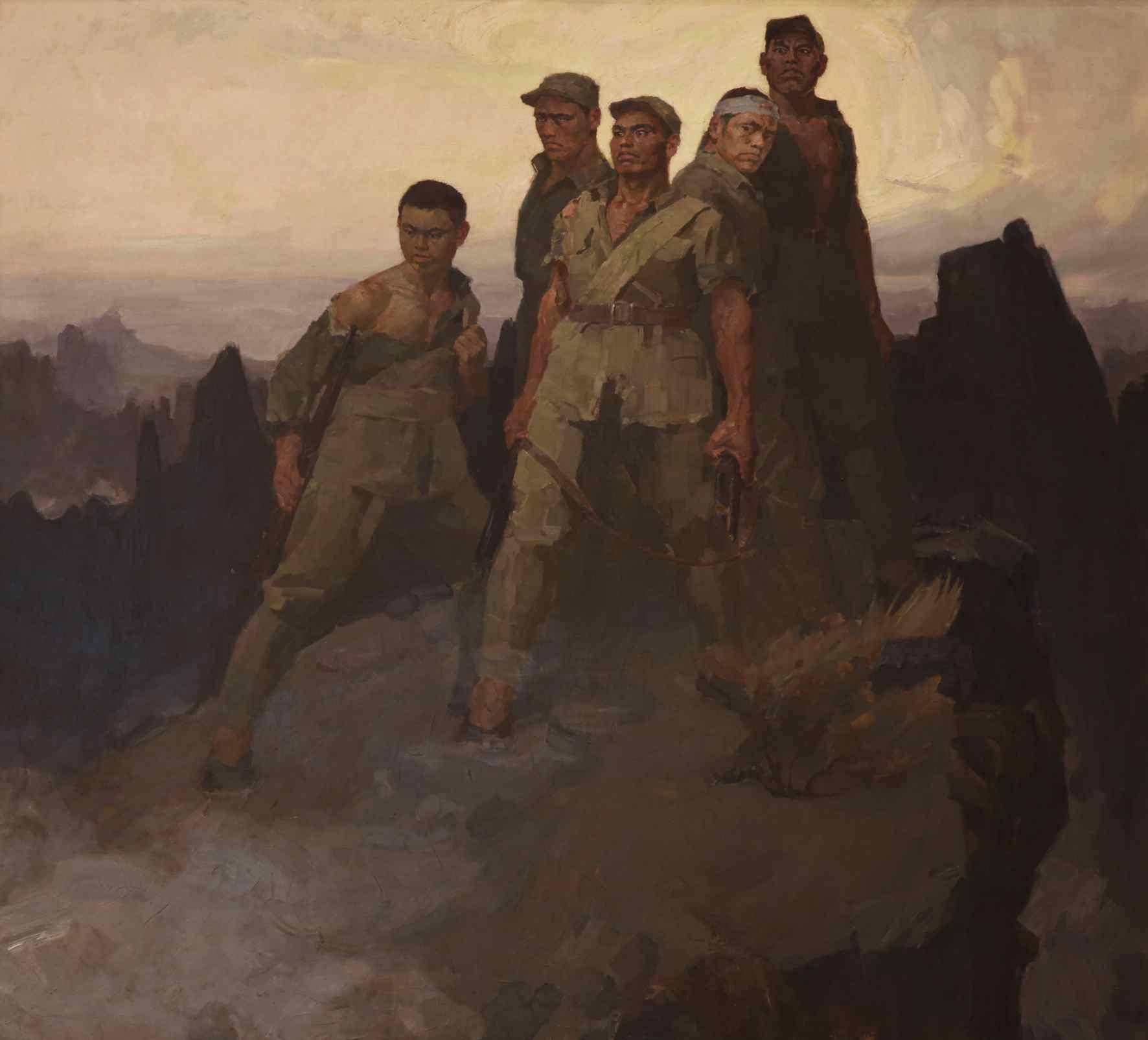狼牙山五壮士(油画 186×203厘米 1959年 詹建俊 中国国家博物馆