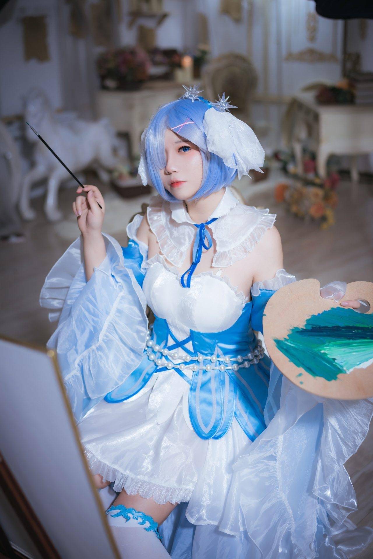 从零开始的异世界蕾姆的冰晶礼服cosplay