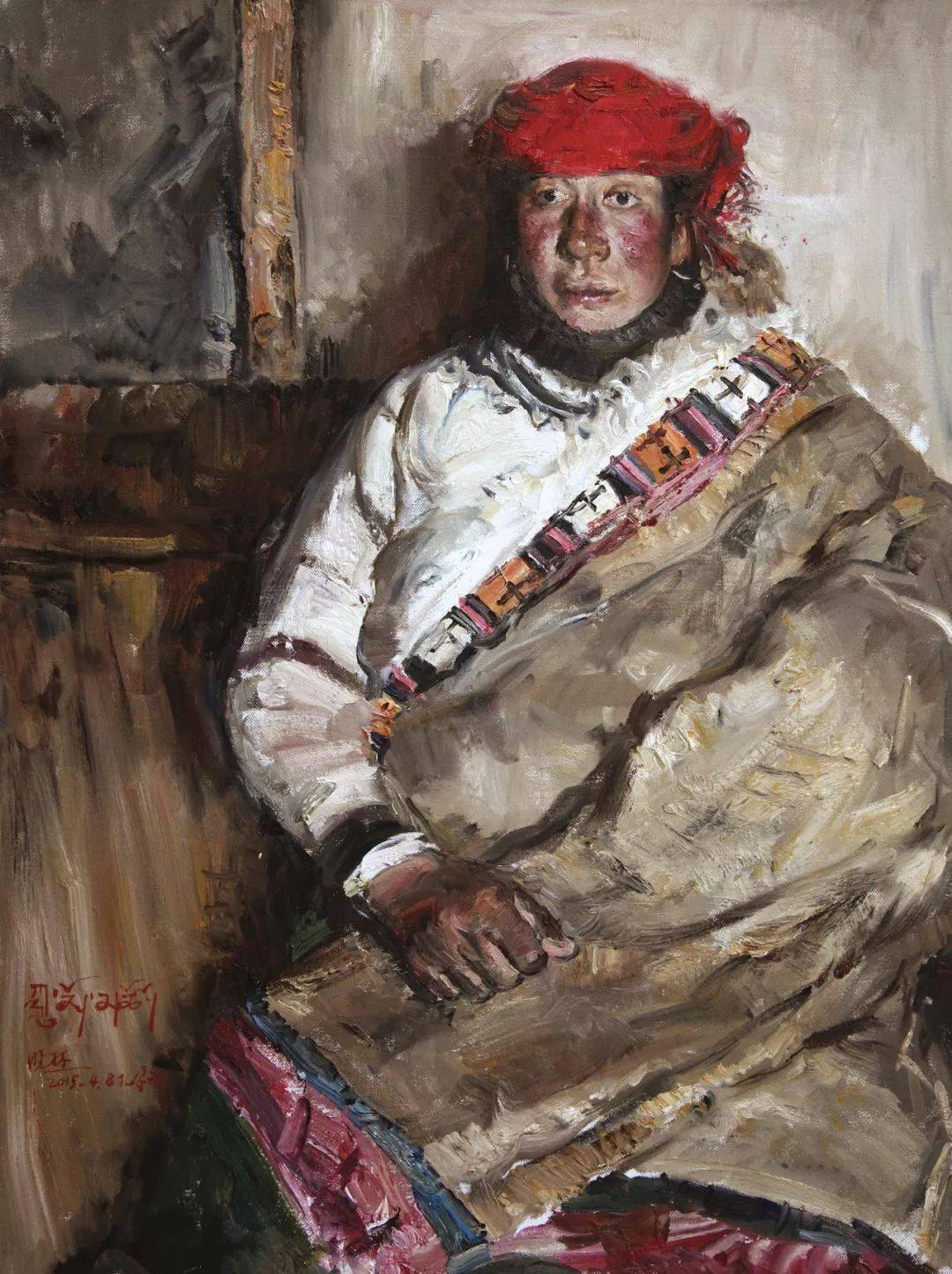《大提琴手》 布面油画 2014