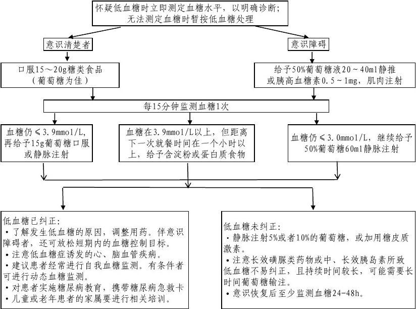 (低血糖处理流程图)03低血糖的预防一次低血糖足以抵消十年血糖控制