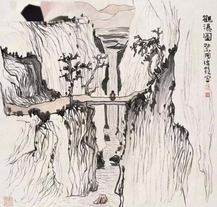 林海钟山水人物画作品欣赏