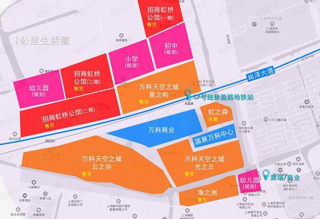学校资源比较丰富;项目西侧近17号线徐泾北站还有青浦区徐泾北大居