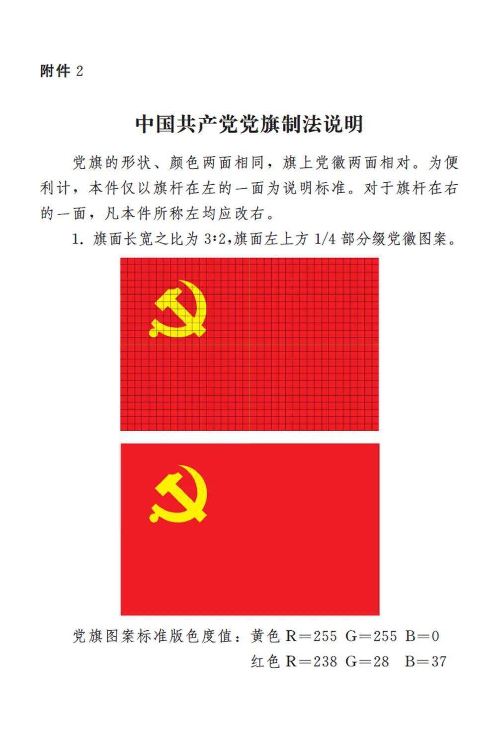 图表:《中国共产党党徽党旗条例》附件1:中国共产党党徽制法说明