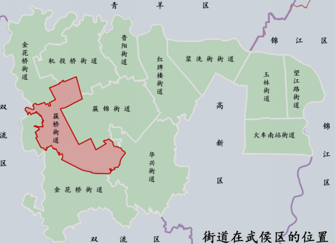 武侯区簇桥街道位于武侯区西南部,原属城乡结合区域.