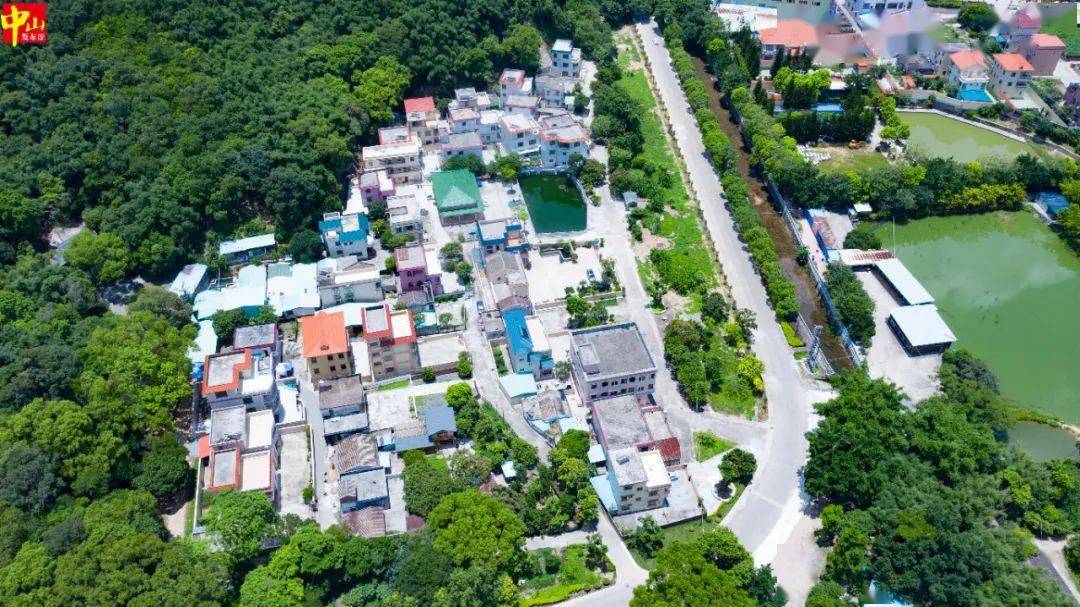 一派山明水秀,绿树成荫之景 还曾是中山打击日寇 石莹桥村 位于五桂山