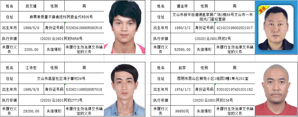 最高欠239万文山88名失信人员曝光
