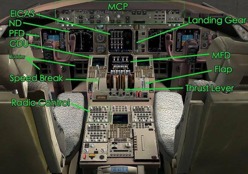 波音 747 的驾驶舱.