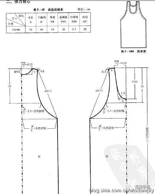 【裁剪图】做给老公的背心