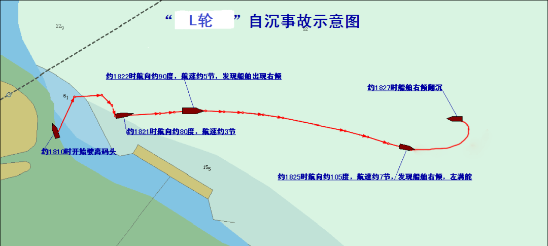 离泊开航驶往舟山定海五奎山附近水域途中,,因货物移位致使船舶向右