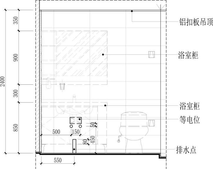 卫生间等电位点位立面定位图