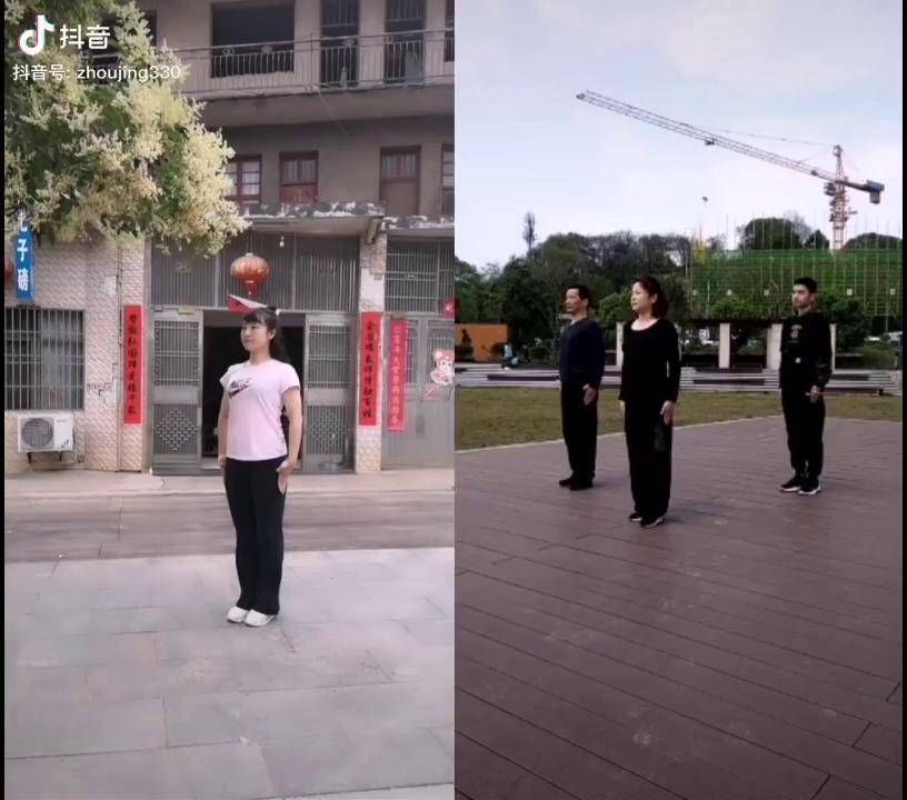 和周旭武术一家人一起合拍全家合体少年规定拳武术家庭