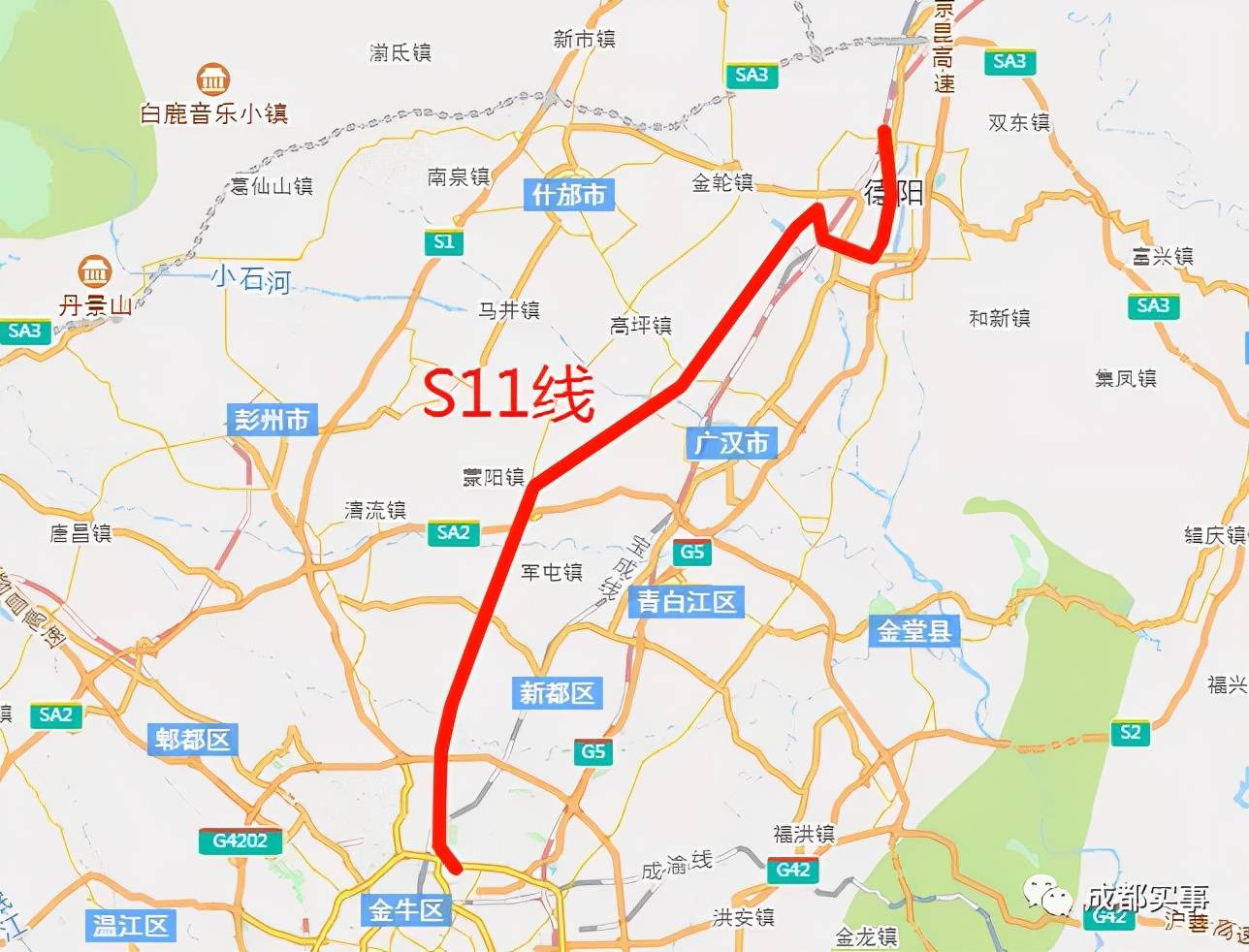 成都市域铁路s11线详细规划站点!