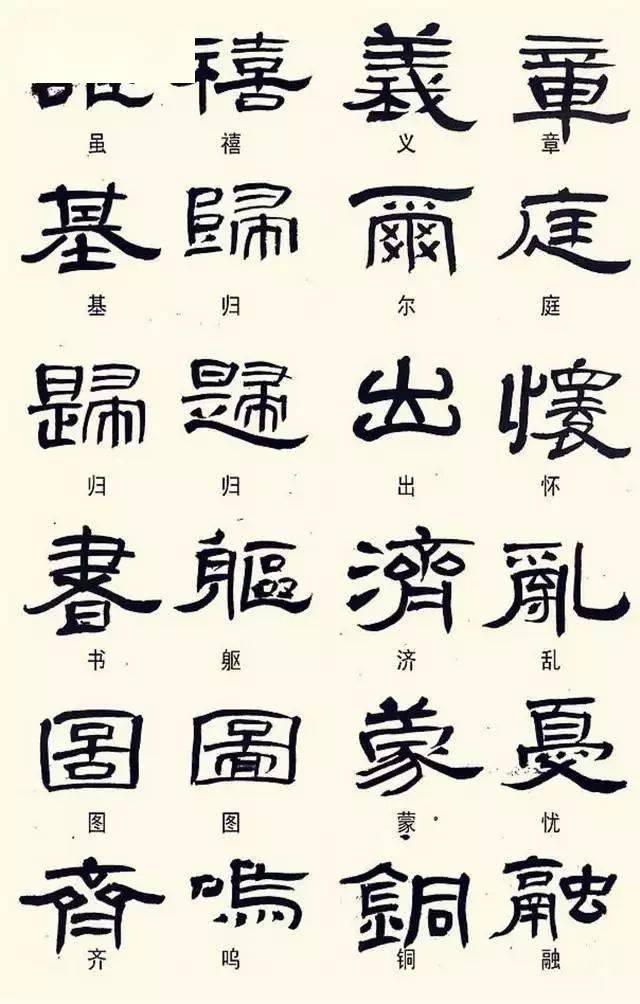240个隶书常用异体字集锦,值得收藏!