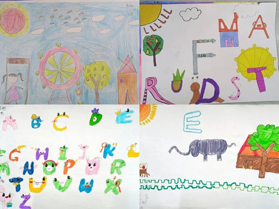滑动查看更多此次的英语字母绘画创作活动,不仅挖掘了孩子们的创作