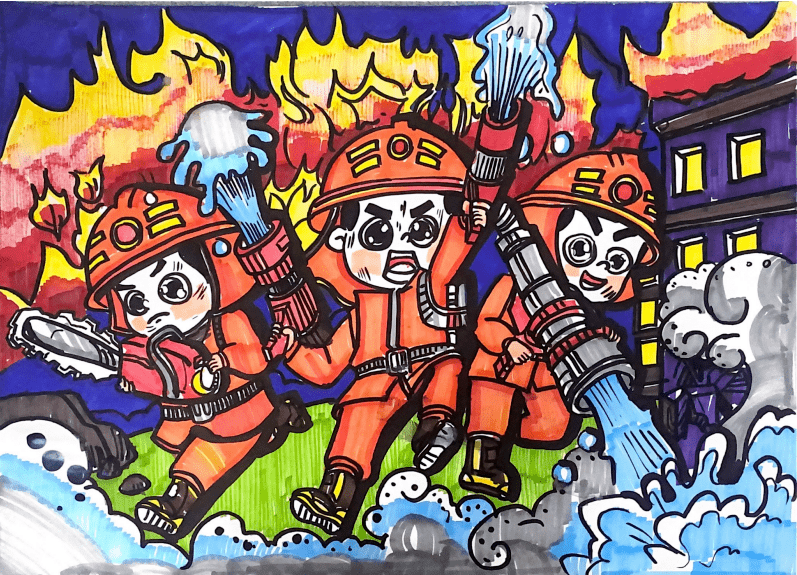 "我是小小消防员"绘画作品巡展之二,快来投票,有奖品.