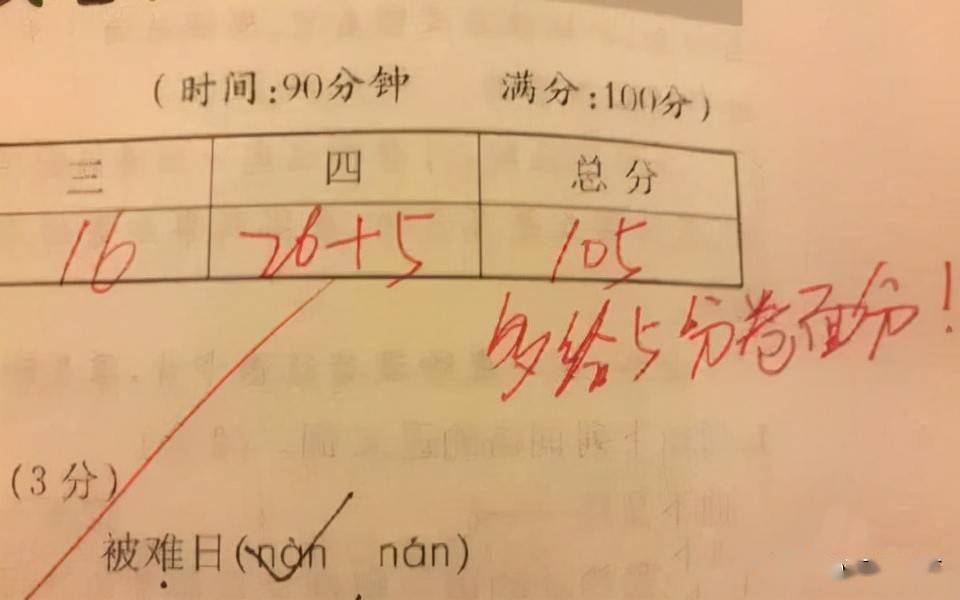 原来是因为字好看,老师给加了个卷面分!