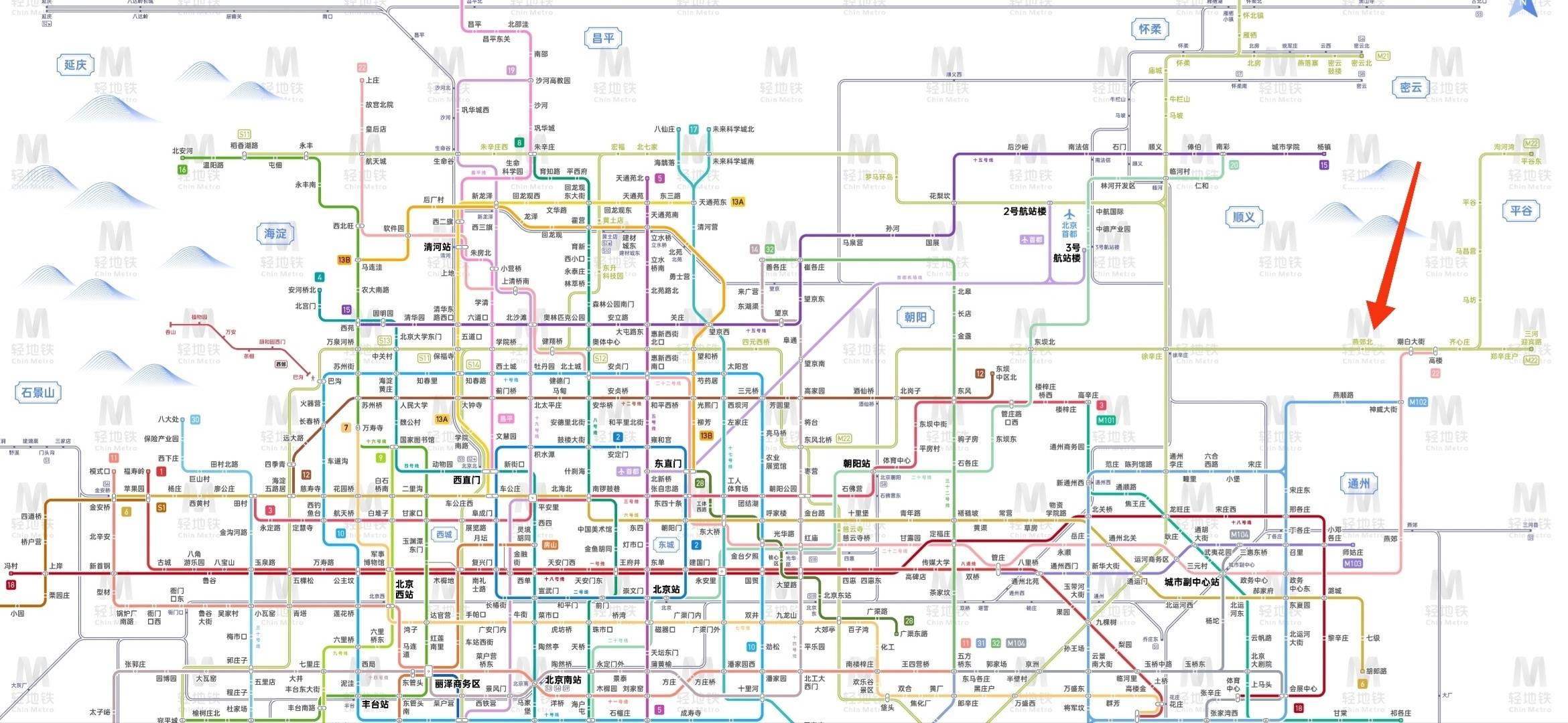 北京轨道交通地铁线规划出炉环京区域燕郊大厂新站点曝光