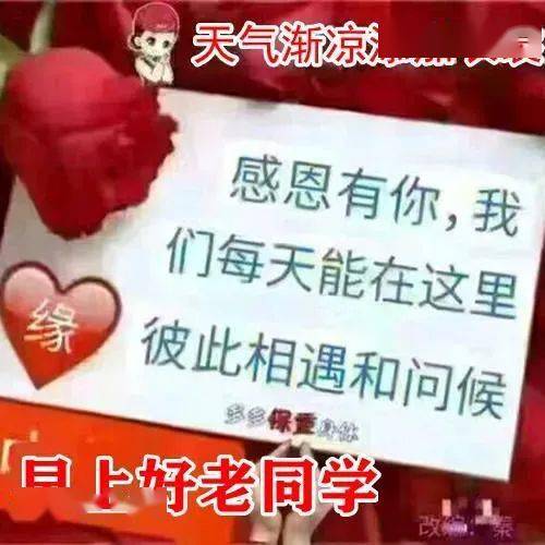 早上好表情包问候老同学感恩有你同学情一生情