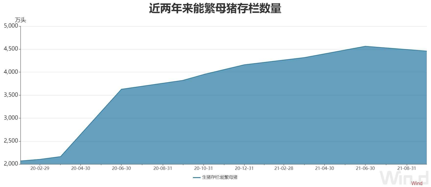 同时,三季度末能繁母猪存栏量4459万头,比二季度末下降了2.3%.