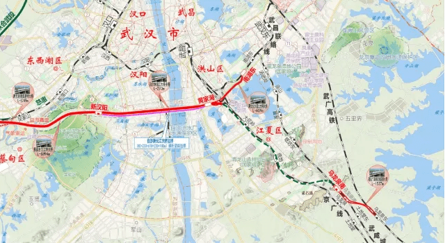 新建武汉枢纽直通线工程公示,涉及武汉6个区_汉阳